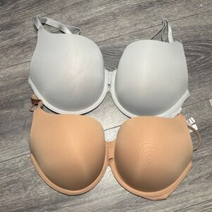 Victoria's Secret Perfect Shape Neutral Bra Set 34DD‎ Light Grey Nude 328